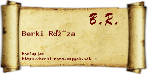 Berki Róza névjegykártya